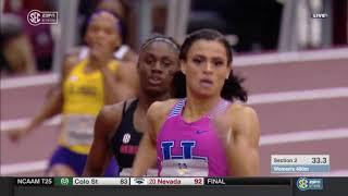 Sydney McLaughlin breaks U20 400m World Record SEC Indoor Champs 2018