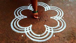 Easy method flowers padi kolam|5*3 vaigasi madham flowers kolam| pandaga muggulu| Super rangoli