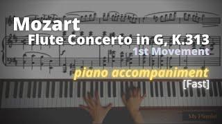 Mozart - Flute Concerto in G, K.313, 1st Mov: Piano Accompaniment [Fast]