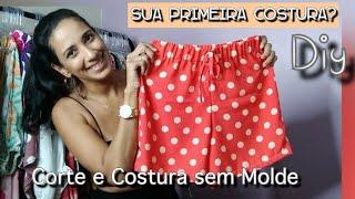 Aprenda a Cortar e Costurar Short com elástico na cintura, Fácil para Iniciantes. DIY