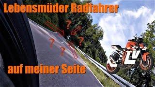 Radfahrer auf meiner Fahrspur, beinahe Unfall in 1080P | KurvenradiusTV