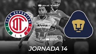 Resumen | Toluca 2 - 2 Pumas UNAM | Liga MX - Apertura 2022  - Jornada 14 | LIGA BBVA MX