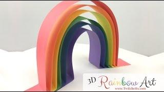 Construction Paper Crafts for Kids ~ Paper Strip 3D Rainbows