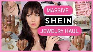 MASSIVE SHEIN JEWELRY HAUL | TRENDY EARRINGS, RINGS & NECKLACES | 20 ITEMS + LINKS