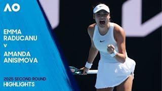 Emma Raducanu v Amanda Anisimova Highlights | Australian Open 2025 Second Round