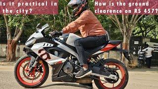 Ground Clarence reality check | RS 457 | Is it practical in the city? #aprilia #practical #italian