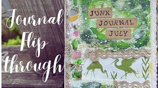 Junk Journal Flip through, Current journals, #junkjournaljuly, Accordion journal