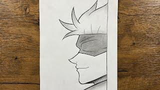 Easy gojo satoru drawing for beginners | How to draw gojo satoru step-by-step