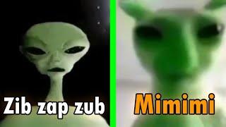 Alien Speaking Meme VS Green Alien Cat | Alien speaking Meme Zip Zap Zop