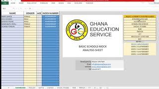 FREE EXCEL MOCK ANALYZER FOR GHANAIAN SCHOOLS