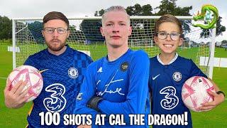 We Took 100 Shots vs Cal the Dragon and Scored ___ Goals!   *TIKTOK GOALKEEPER*