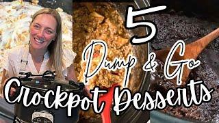 5 EASY DUMP & GO CROCKPOT DESSERTS | The Easiest Crockpot Recipes!