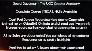 Social Savannah course - The UGC Creator Academy download