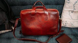 Luxury Work Travel - The Von Baer Essential Leather Briefcase Review