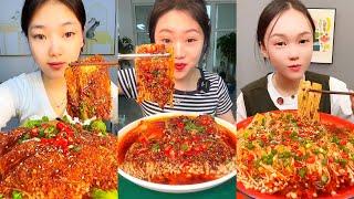 Fast Eating Challenge Enoki Mushroom with Chilli Sauce Mukbang