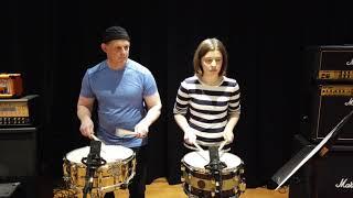 Contest Snare Duet  "Hot Water" - Drum Lessons in Puyallup