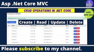 Full CRUD Operations Using ASP.NET Core And ADO.NET | Full CRUD with SQL Stored Procedure