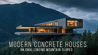 Embracing the Modern Concrete House Style: Architectural Marvels on Steep Mountain Slopes