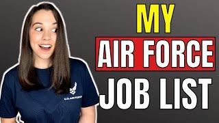 Air Force Job Selection - Submitting my OFFICIAL job list with my recruiter
