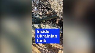 Inside Ukrainian T64 tank