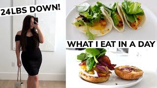 WHAT I EAT IN A DAY TO LOSE WEIGHT POSTPARTUM - 24 LBS DOWN!