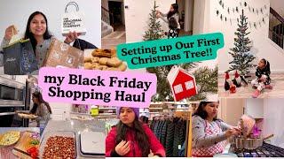 ⭐️A Day In My Life(DIML)Black Friday Shopping Haul/Setting Up our First Christmas Tree/IndianMomvlog