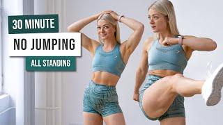 30 MIN NO JUMPING HIIT CARDIO - ALL STANDING Workout - No Equipment - No Repeat , Low Impact