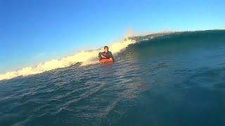 Bodyboarding and surfing small but perfect waves