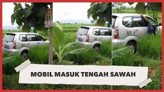 Aneh Bin Ajaib, Mobil Masuk Tengah Sawah  Tanpa Bekas Jejak Ban