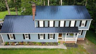 Black Ribbed Metal Roof Replacement in Richmond, Virginia – Finished Roof Friday