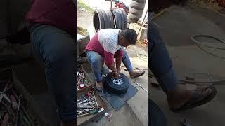 MRF tubeless auto tyre Re fitting #automobile #short#