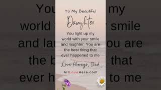 All Love Here - To My Daughter Quotes #beautiful #daughter #daughters #wedding #mother