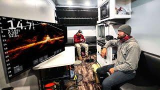 FIRST Time Overnight Camping in a LUXURY Ice Fishing Shack! (INSANE SET-UP)