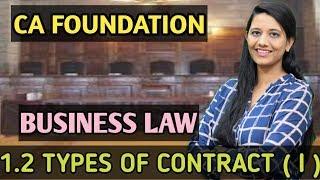 Chapter 1 ll Unit 1.2 ll Types of Contract ll Chapter 1.2 ll CA Foundation Business Law