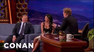 Nicole Scherzinger Busts Conan For Staring At Her Boobs | CONAN on TBS