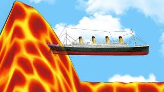 Throwing the Titanic into a LAVA TSUNAMI! - Floating Sandbox Gameplay