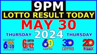 Lotto Result Today 9pm May 30 2024 (PCSO)