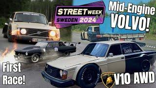 Mid Engine V10 Volvo 240 First Race! Streetweek 2024