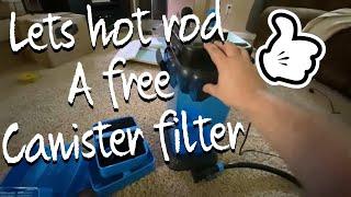 Hot rodding a free cascade canister filter using foam