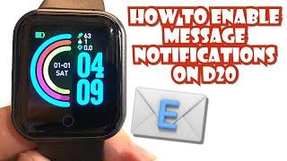 HOW TO ENABLE MESSAGE NOTIFICATIONS ON D20 SMARTWATCH | TUTORIAL | ENGLISH