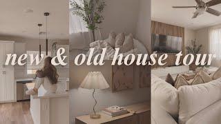 EARLY NEW HOUSE TOUR!!  & old house walkthrough + sharing where all of our furniture/decor is from