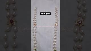 light weight gold pearls haram jewellery designs 