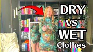 [4K] Wet vs Dry Transparent Clothes | Try on Haul (2024)