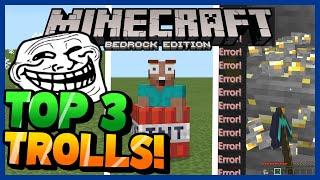 TOP 3 Command Block Trolls!  Minecraft Bedrock Tutorial