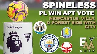 PREMIER LEAGUE WIN APT VOTE | NEWCASTLE, VILLA AND FOREST SIDE WITH CITY | NUFC NEWS