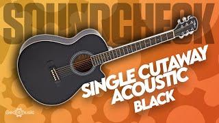 SOUNDCHECK Single Cutaway Acoustic Guitar by Gear4music, Black | Gear4music Guitars