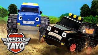 Super Wheel Khan to the Rescue! Save Bad Car Stuck in the Pit | Rescue Tayo Story | Tayo Rescue Team