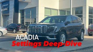 2024 GMC Acadia Settings Menu