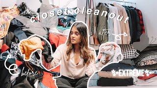 EXTREME CLOSET CLEANOUT *2021* | decluttering, organizing, aesthetic, satisfying