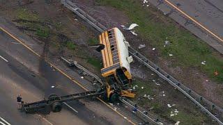 Student and teacher killed, dozens injured in New Jersey school bus crash